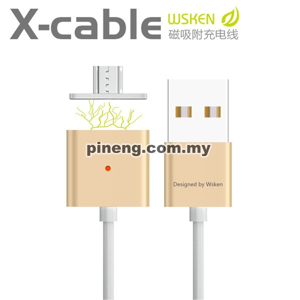 WSKEN Dual Metal Magnetic Micro USB X-Cable With Indicator